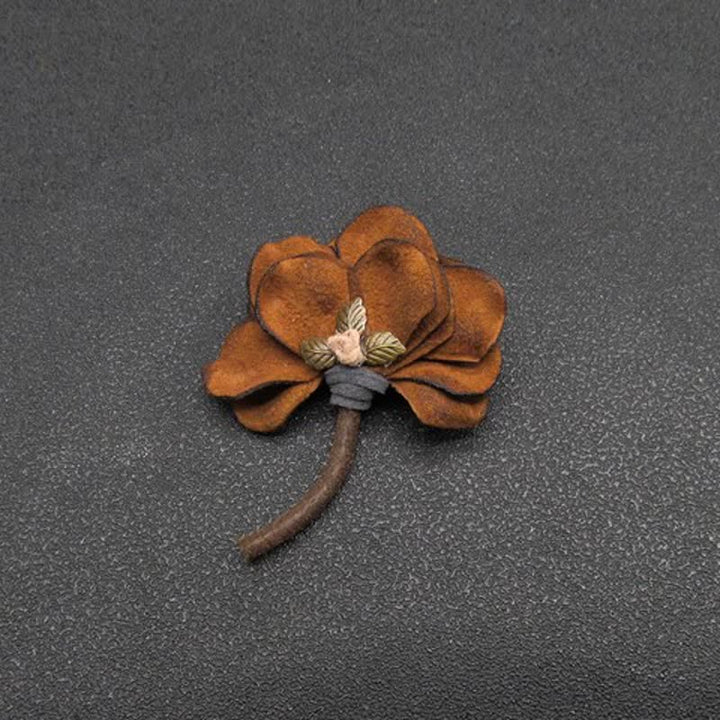 Broche de tela con pétalos de flores para boda, diseño original, estilo retro