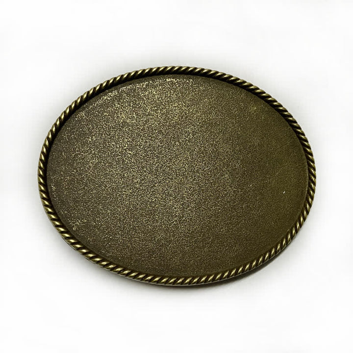 Cinturón de cuero con hebilla DIY y monograma personalizado con nombre redondo de color antiguo - Bronce antiguo - Sin cinturón - Cinturón no incluido - image 4