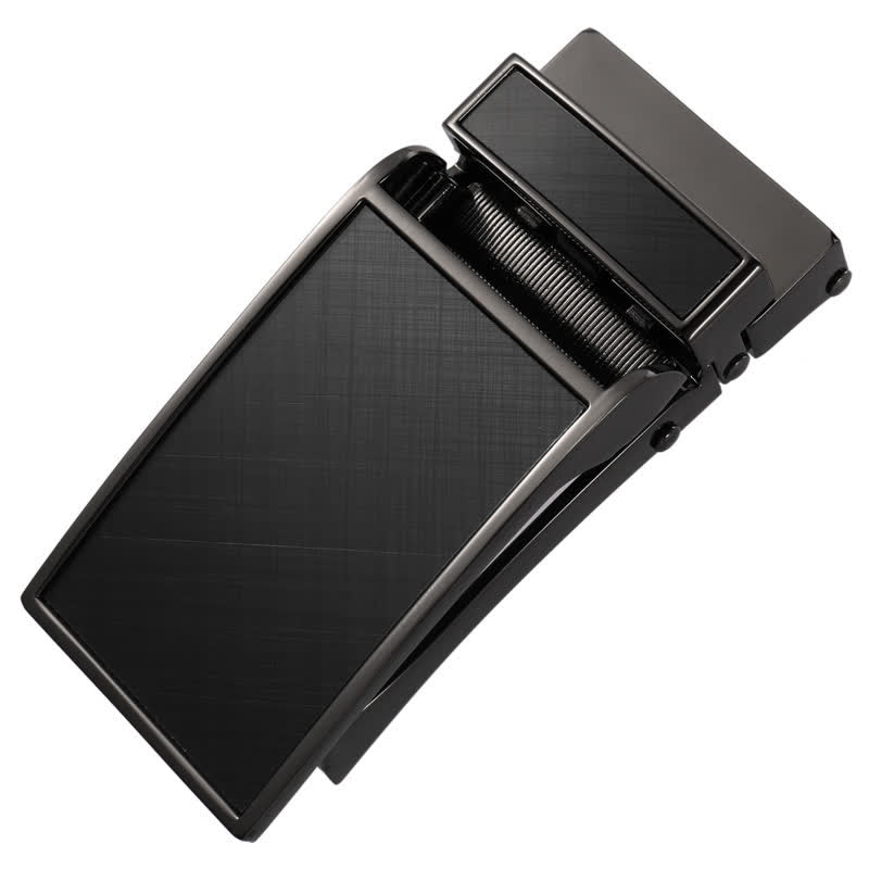 Cinturón de cuero con hebilla automática, idea de regalo personalizada, color negro - Negro personalizado - Sin cinturón - Cinturón no incluido - image 1