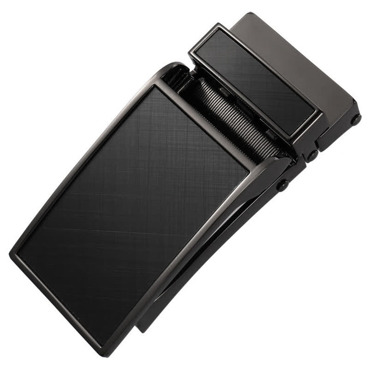 Cinturón de cuero con hebilla automática, idea de regalo personalizada, color negro - Negro personalizado - Sin cinturón - Cinturón no incluido - image 1