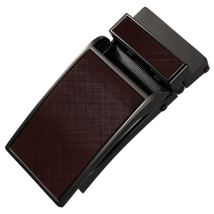 Cinturón de cuero con hebilla automática, idea de regalo personalizada, color negro - Café-Personalizado - Sin cinturón - Cinturón no incluido - image 4