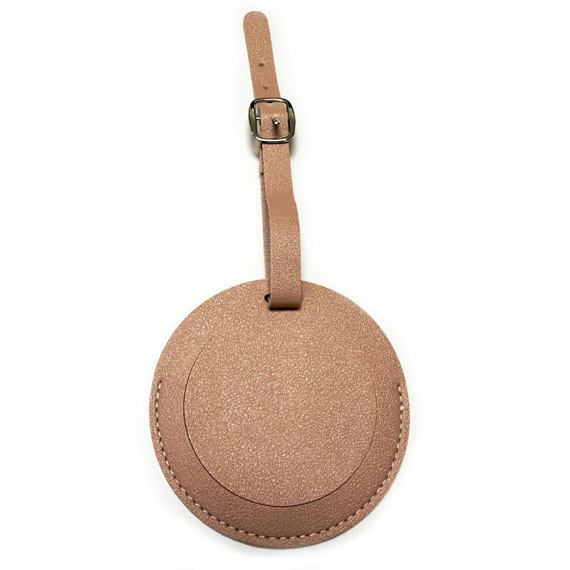 Etiqueta de equipaje redonda de un solo lado con texto personalizado - Rosa - image 19