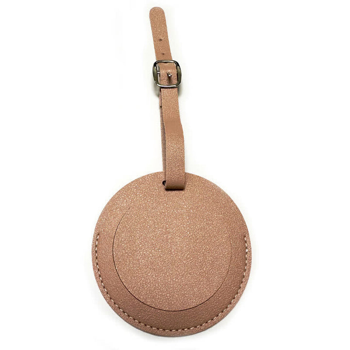 Etiqueta de equipaje redonda de un solo lado con texto personalizado - Rosa - image 19