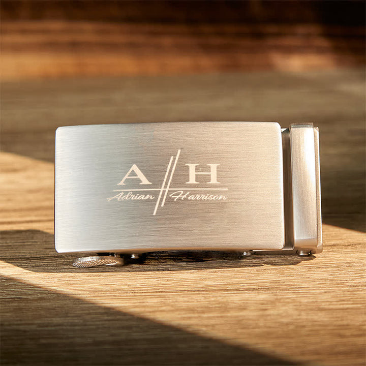 Idea de regalo personalizada: Cinturón de cuero con hebilla automática DIY personalizado - Plata personalizada - Sin cinturón - Cinturón no incluido - image 5