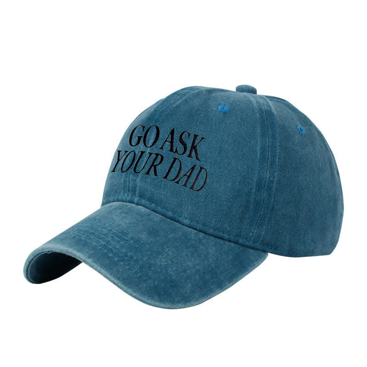 Gorra de béisbol ajustable bordada "Pregúntale a tu papá"