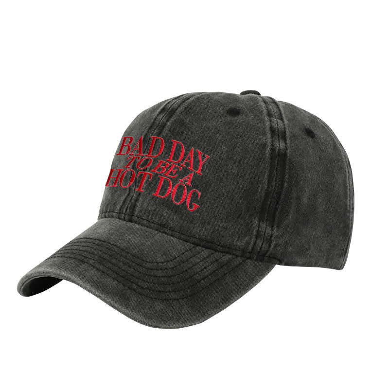 Gorra de béisbol ajustable bordada "Mal día para ser un perrito caliente"