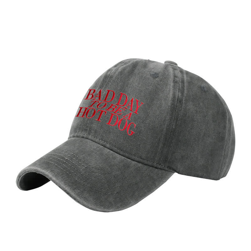 Gorra de béisbol ajustable bordada "Mal día para ser un perrito caliente"