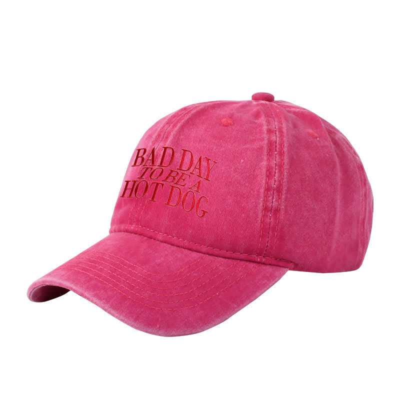 Gorra de béisbol ajustable bordada "Mal día para ser un perrito caliente"