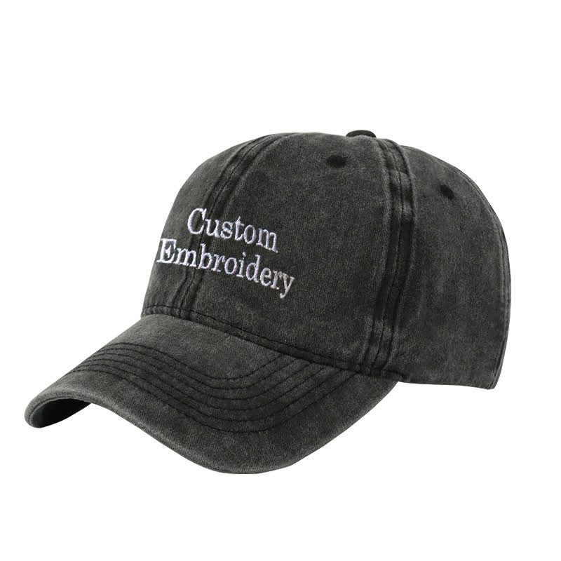 Gorra de béisbol ajustable bordada con texto personalizado