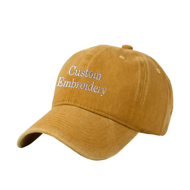 Gorra de béisbol ajustable bordada con texto personalizado