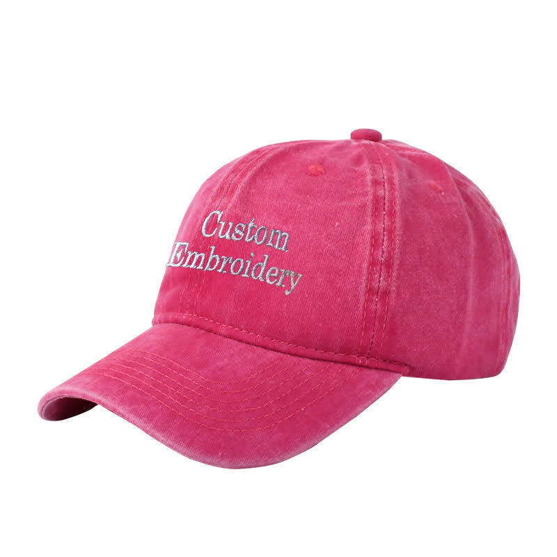 Gorra de béisbol ajustable bordada con texto personalizado - Rosa - Ajustable (aproximadamente 21 5/8"-23 1/4") - image 10