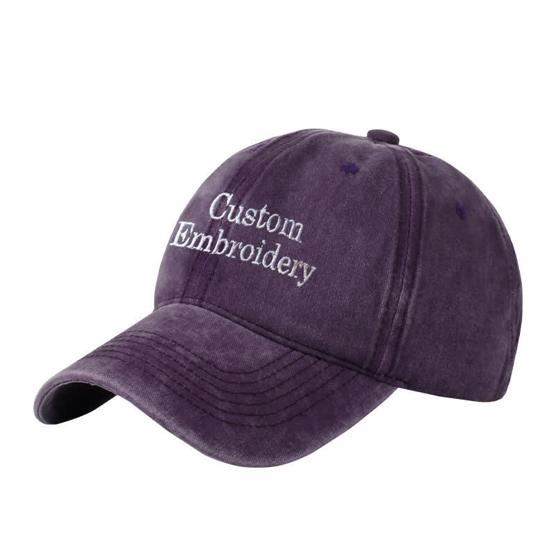 Gorra de béisbol ajustable bordada con texto personalizado
