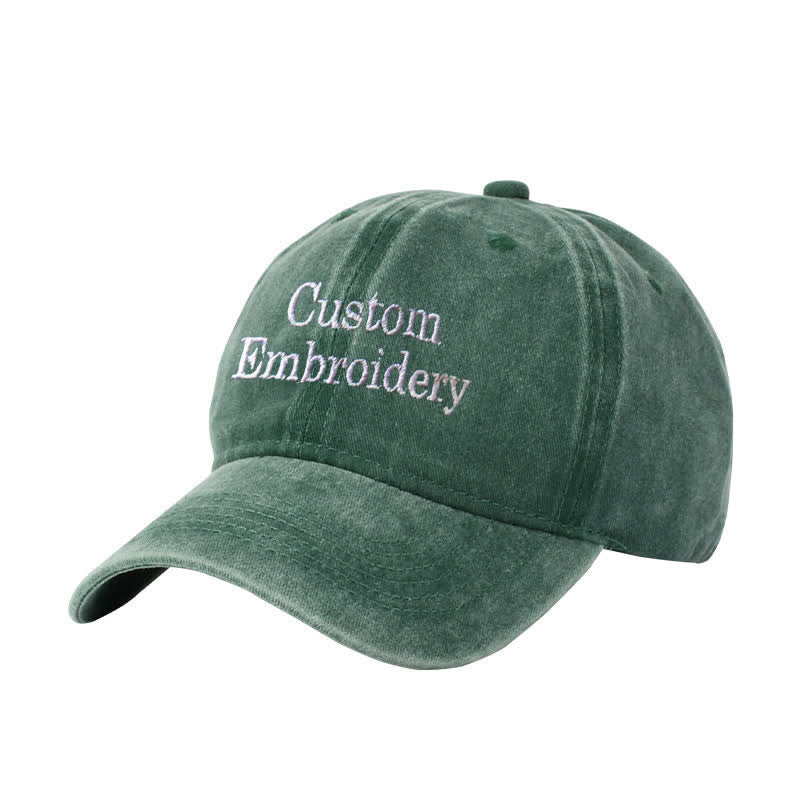 Gorra de béisbol ajustable bordada con texto personalizado - Verde militar - Ajustable (aproximadamente 21 5/8"-23 1/4") - image 6