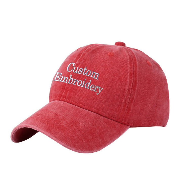 Gorra de béisbol ajustable bordada con texto personalizado - Rojo - Ajustable (aproximadamente 21 5/8"-23 1/4") - image 9