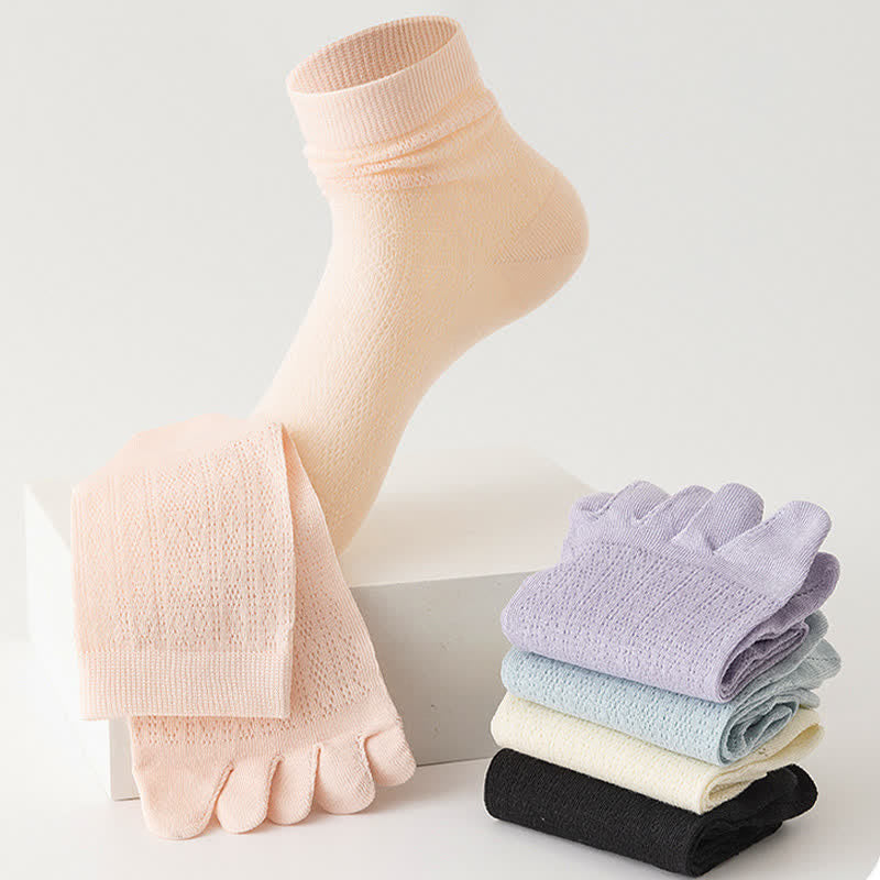 Calcetines de verano de malla fina de cinco dedos para mujer