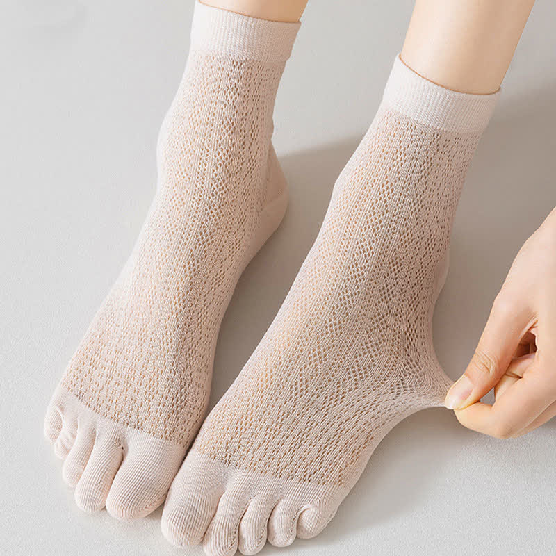 Calcetines de verano de malla fina de cinco dedos para mujer