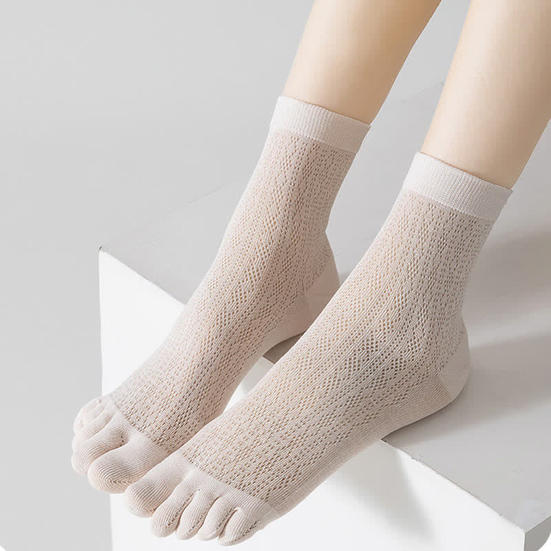 Calcetines de verano de malla fina de cinco dedos para mujer