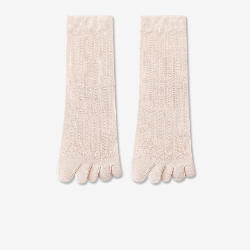 Calcetines de verano de malla fina de cinco dedos para mujer