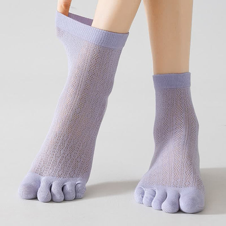 Calcetines de verano de malla fina de cinco dedos para mujer