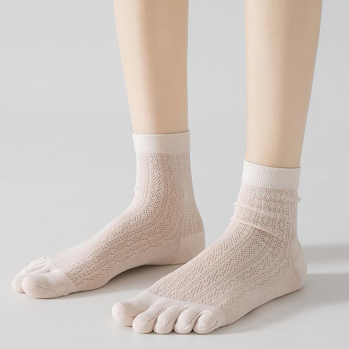 Calcetines de verano de malla fina de cinco dedos para mujer
