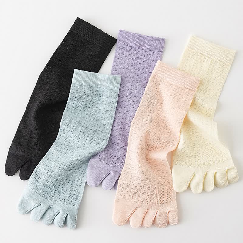 Calcetines de verano de malla fina de cinco dedos para mujer