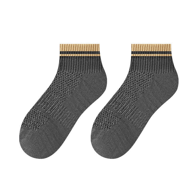 Calcetines cortos finos de verano con diseño acanalado de malla para hombre