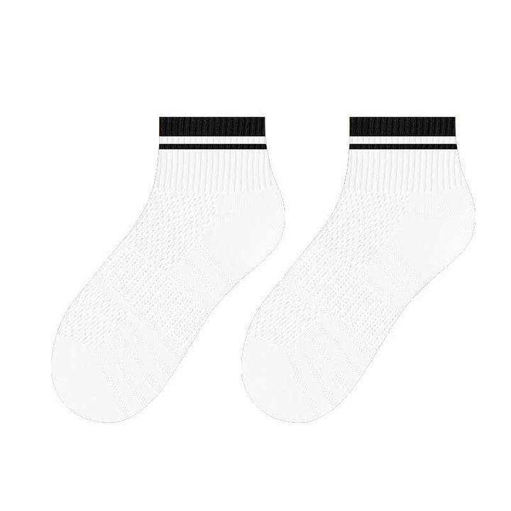 Calcetines cortos finos de verano con diseño acanalado de malla para hombre