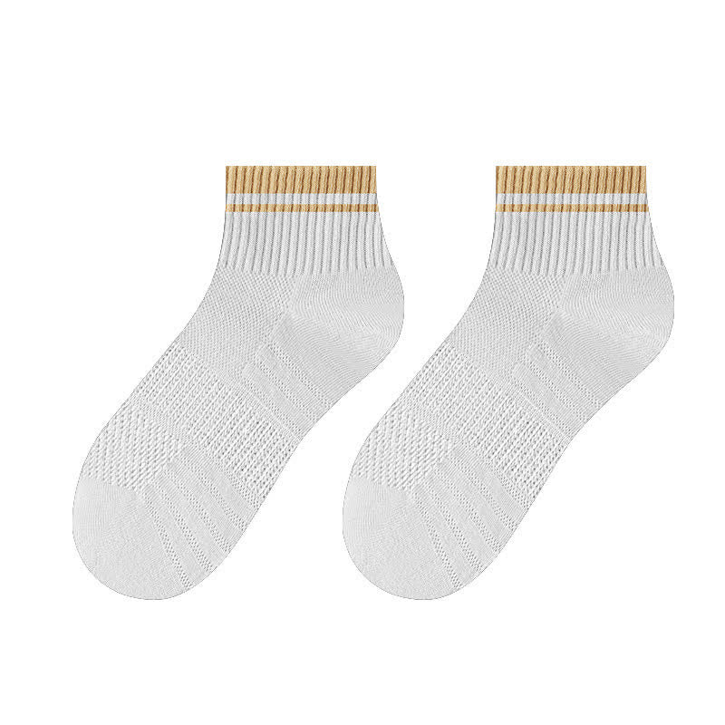 Calcetines cortos finos de verano con diseño acanalado de malla para hombre