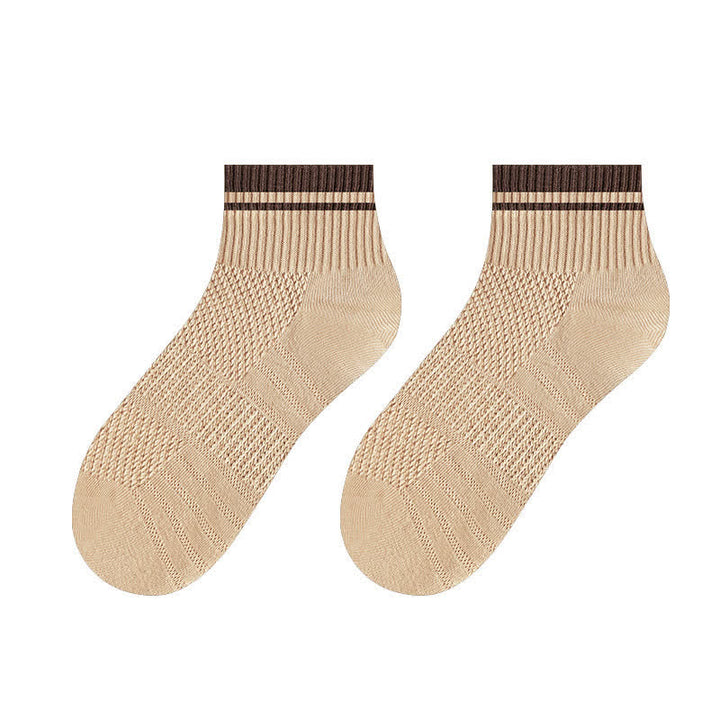 Calcetines cortos finos de verano con diseño acanalado de malla para hombre