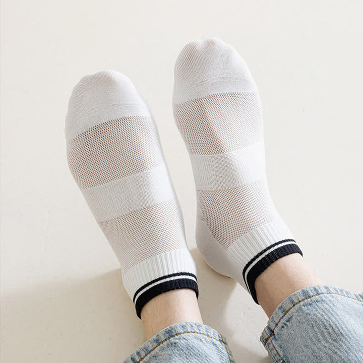 Calcetines cortos finos de verano con diseño acanalado de malla para hombre