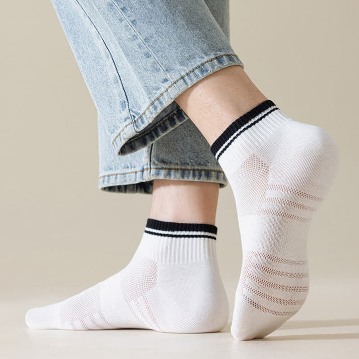 Calcetines cortos finos de verano con diseño acanalado de malla para hombre