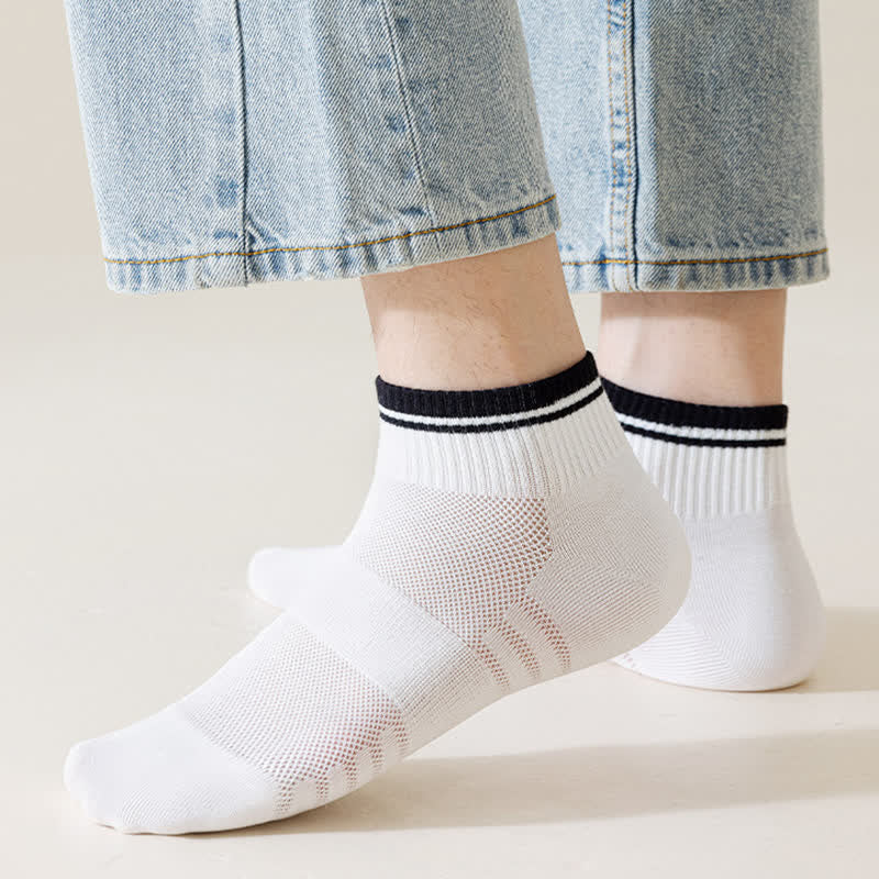 Calcetines cortos finos de verano con diseño acanalado de malla para hombre