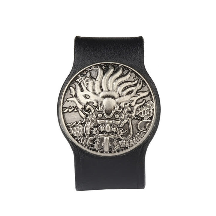 Anillo de fijación para cinturón de cuero auténtico con adorno para cintura