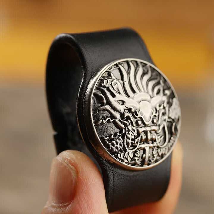 Anillo de fijación para cinturón de cuero auténtico con adorno para cintura