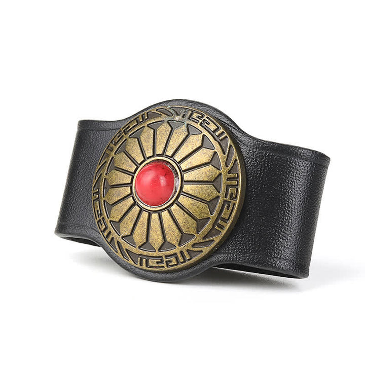 Anillo de fijación para cinturón de cuero auténtico con adorno para cintura