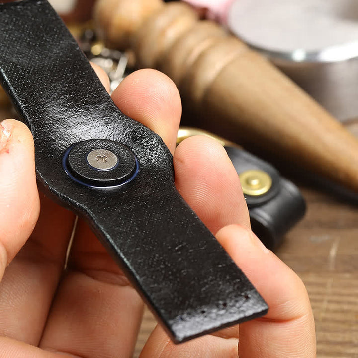Anillo de fijación para cinturón de cuero auténtico con adorno para cintura
