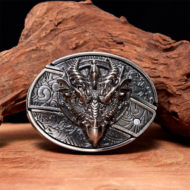 Cinturón de cuero con cuchillo plegable oculto de dragón afilado para hombre - Dragón afilado - Sin cinturón - Cinturón no incluido - image 0