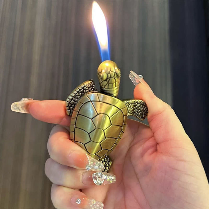 Encendedor de quesoseno recargable con forma de mini tortuga, novedoso