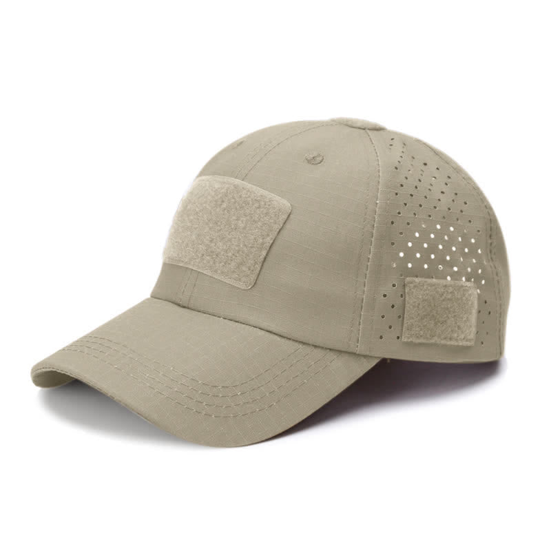 Gorra de béisbol de camuflaje transpirable con orificio para gafas y velcro