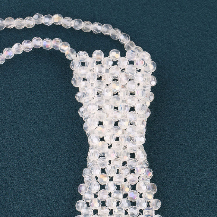 Collar de corbata creativo de cristal artificial hecho a mano