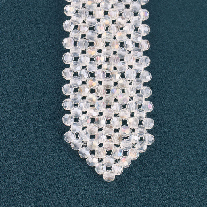 Collar de corbata creativo de cristal artificial hecho a mano