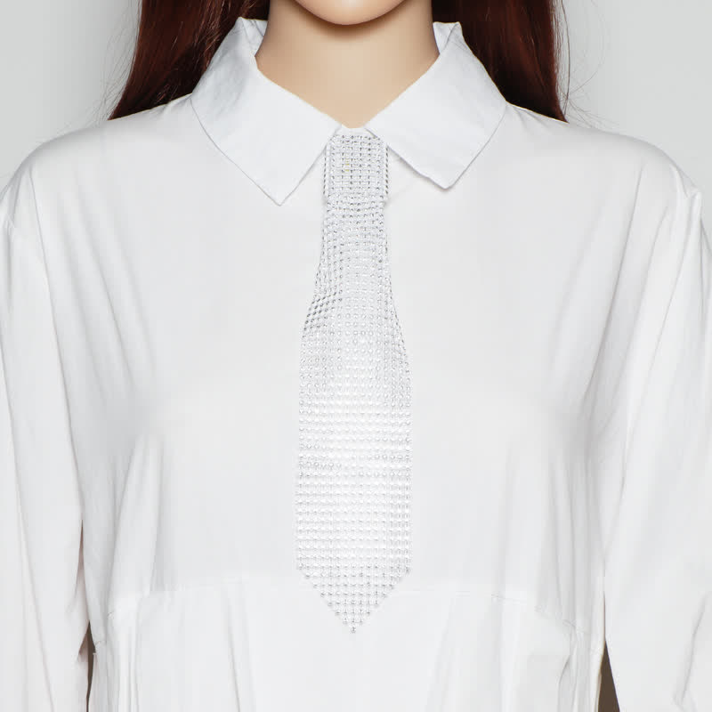 Collar de corbata creativo con diamantes de imitación ultrabrillantes