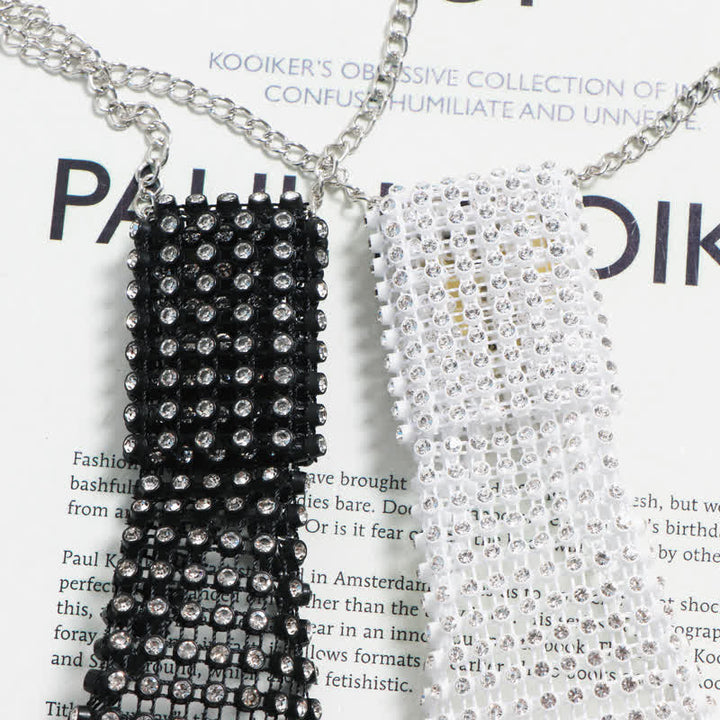 Collar de corbata creativo con diamantes de imitación ultrabrillantes