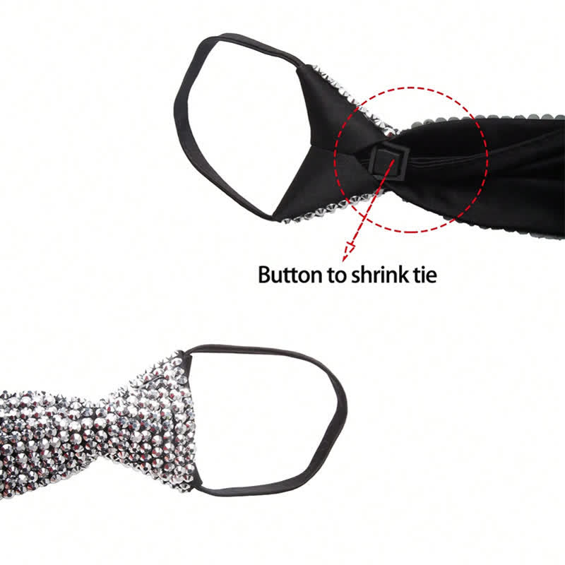 Corbata creativa con brillantes diamantes de imitación