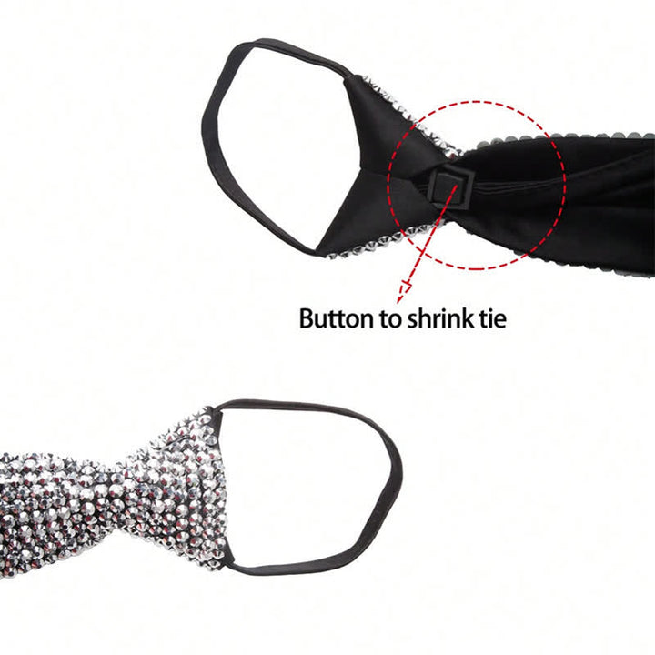 Corbata creativa con brillantes diamantes de imitación