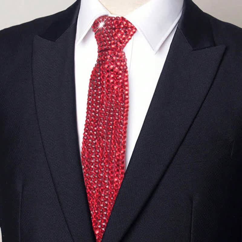 Corbata creativa con brillantes diamantes de imitación