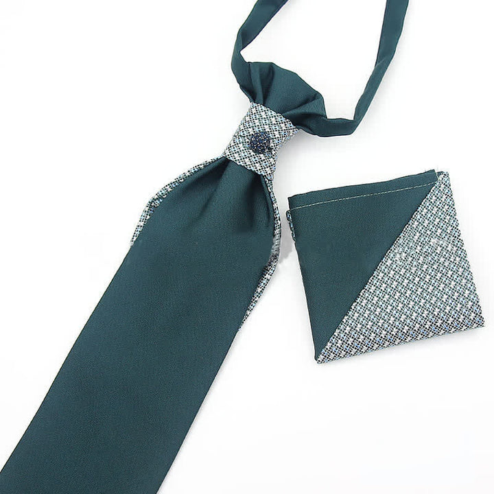 2 corbatas de bolsillo para hombre, preatadas, con cristales y tachuelas.