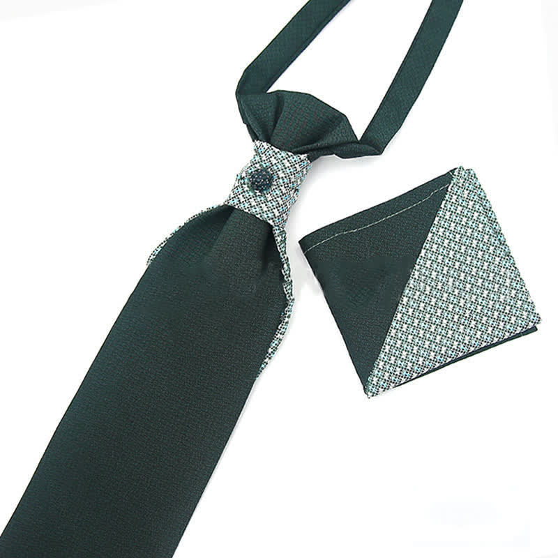 2 corbatas de bolsillo para hombre, preatadas, con cristales y tachuelas.