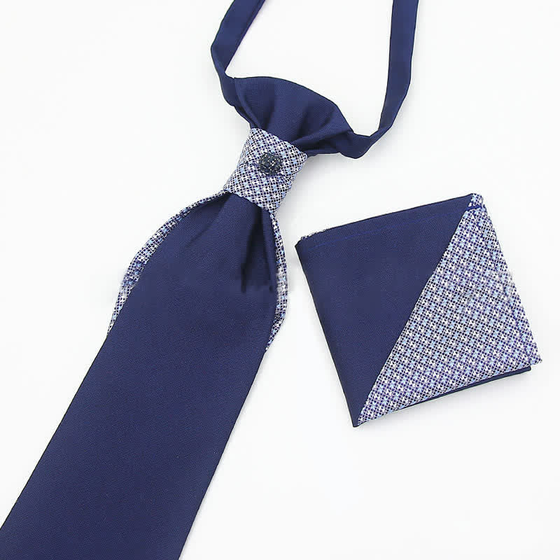 2 corbatas de bolsillo para hombre, preatadas, con cristales y tachuelas.