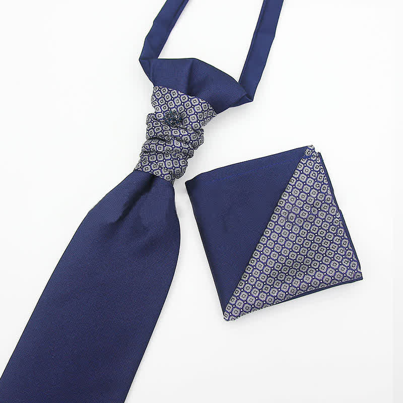 2 corbatas de bolsillo para hombre, preatadas, con cristales y tachuelas.